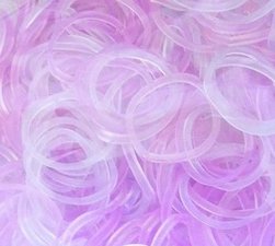200 Loom bands kristal roze 