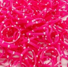 600 Loom bands polkadot roze