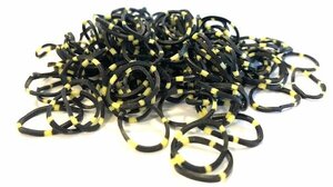 600 Loombands polkadot zwart-geel