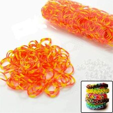 600 loom bands polkadot oranje-geel