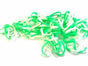 600 Loombands twee-kleurig groen/wit