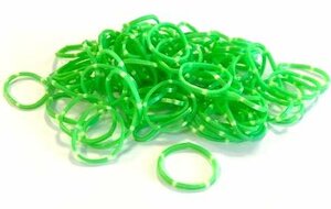300 Loom bands appelgroen met stipje