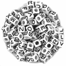Witte letterkralen charms voor Loombands